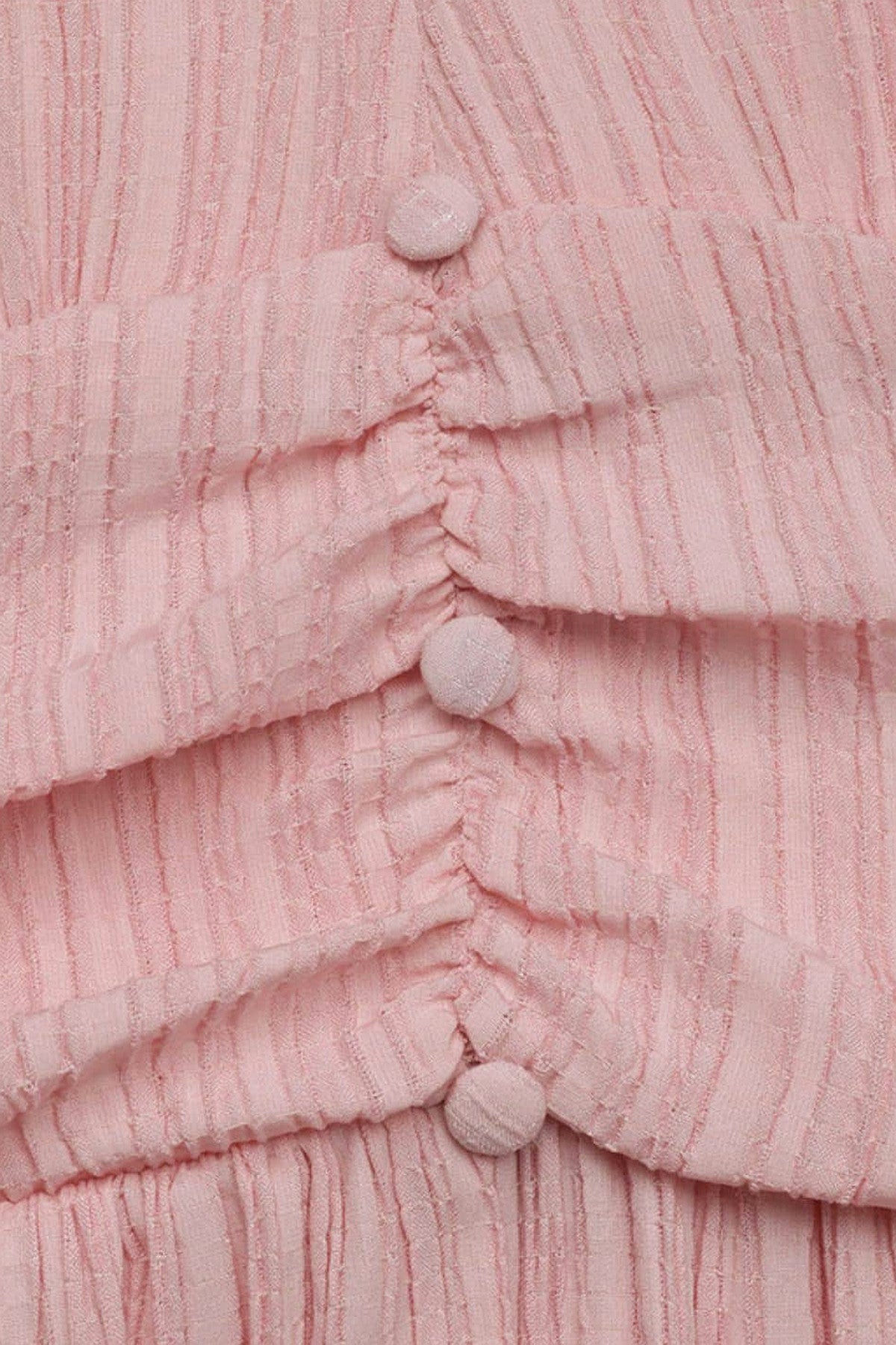 Abito lungo da cerimonia Isabella, scollo a V, maniche corte, rosa cipria e altri colori